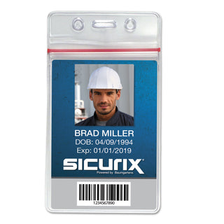 Sealable Cardholder, Vertical, 2.62 x 3.75, Clear, 50/Pack - 