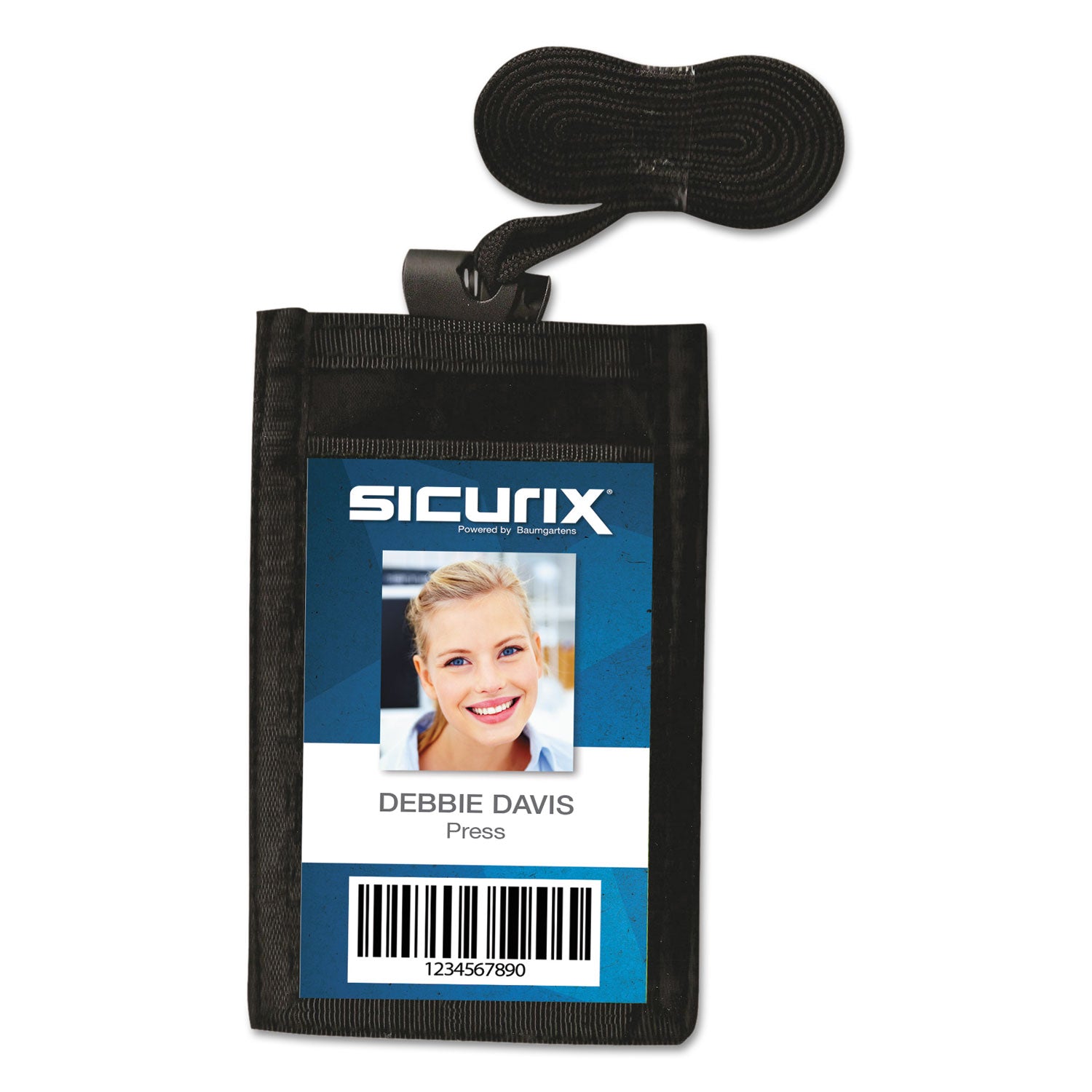 Sicurix ID Neck Pouch, Vertical, 3 x 4 3/4, Black - 
