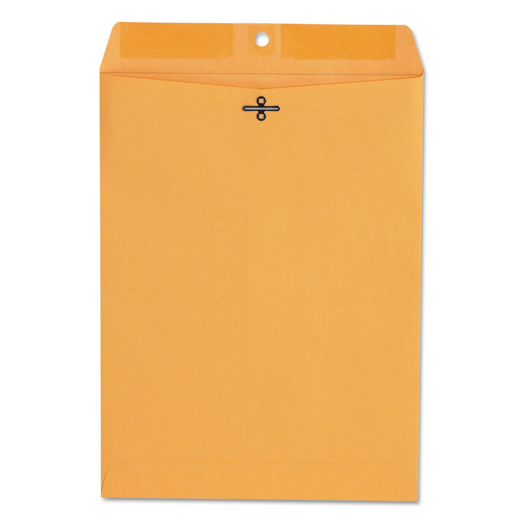 Kraft Clasp Envelope, #90, Square Flap, Clasp/Gummed Closure, 9 x 12, Brown Kraft, 100/Box - 