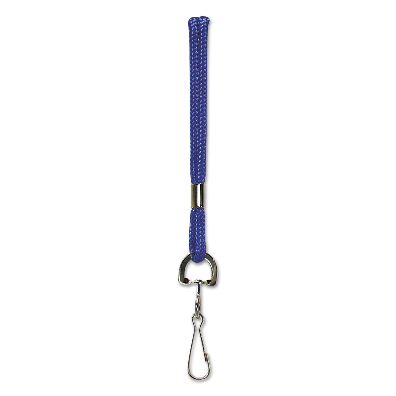 Rope Lanyard, Metal Hook Fastener, 36" Long, Nylon, Blue - 