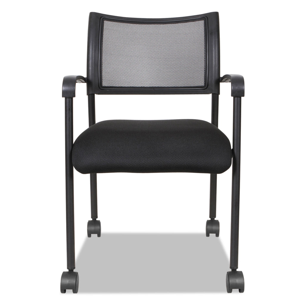 Alera Eikon Series Stacking Mesh Guest Chair, 20.86" x 24.01" x 33.07", Black Seat, Black Back, Black Base, 2/Carton - 