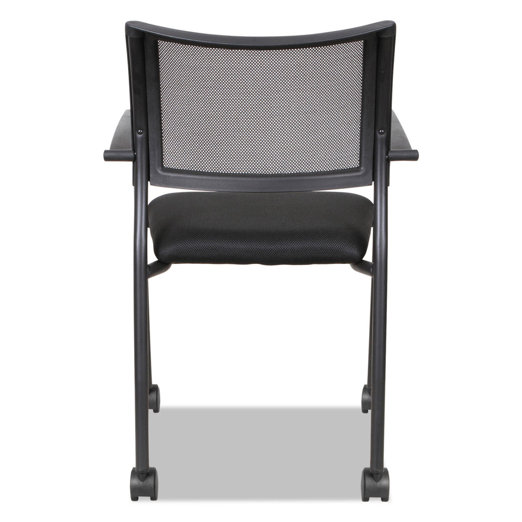 Alera Eikon Series Stacking Mesh Guest Chair, 20.86" x 24.01" x 33.07", Black Seat, Black Back, Black Base, 2/Carton - 