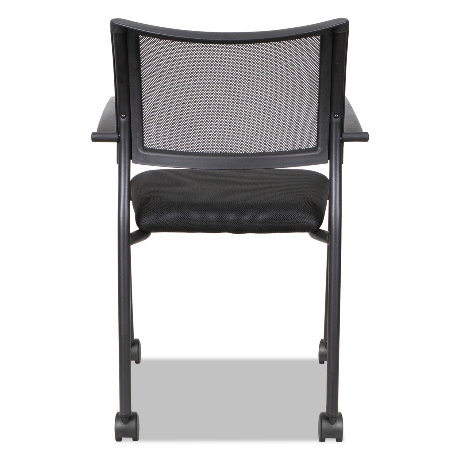 Alera Eikon Series Stacking Mesh Guest Chair, 20.86" x 24.01" x 33.07", Black Seat, Black Back, Black Base, 2/Carton - 