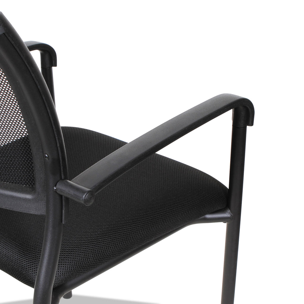 Alera Eikon Series Stacking Mesh Guest Chair, 20.86" x 24.01" x 33.07", Black Seat, Black Back, Black Base, 2/Carton - 