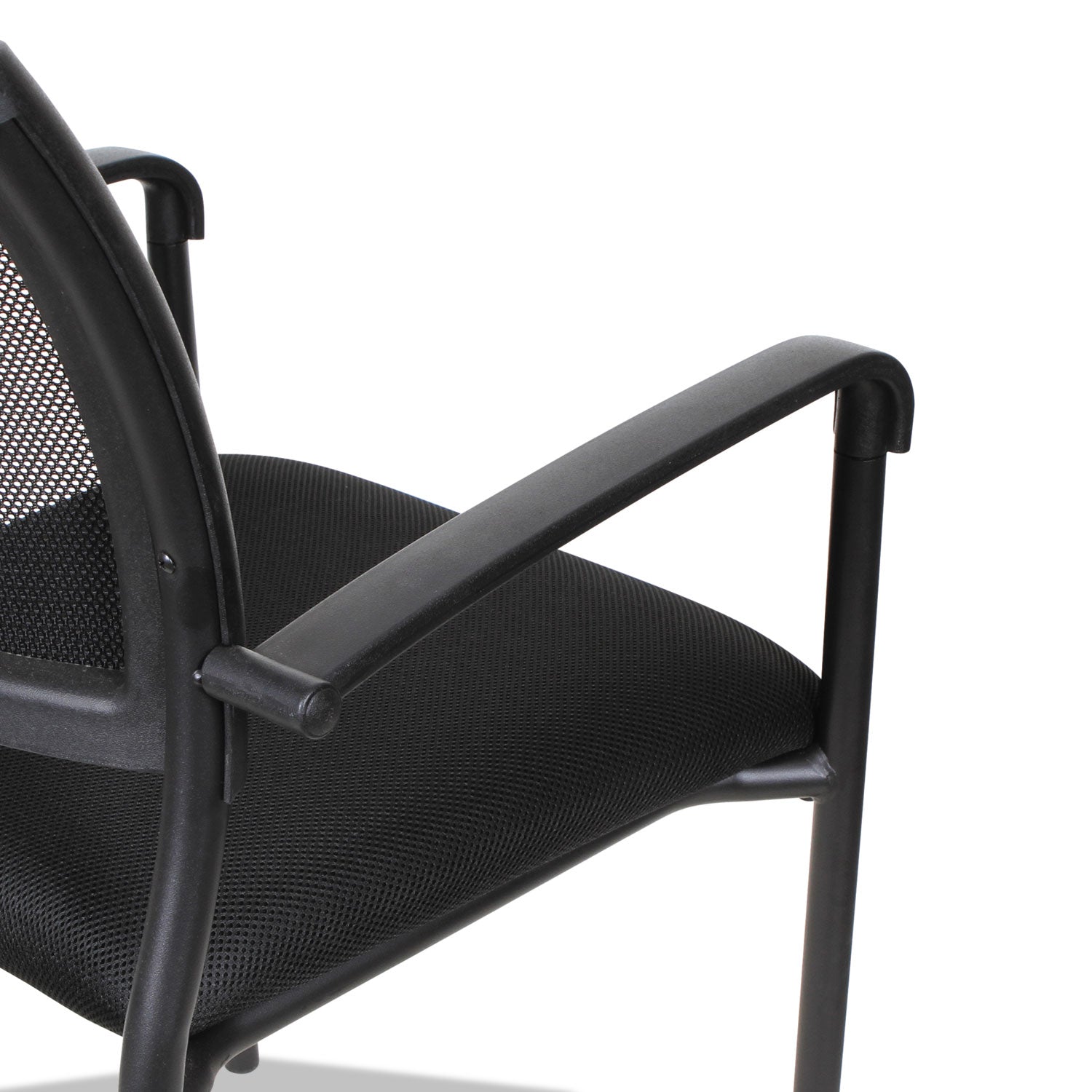 Alera Eikon Series Stacking Mesh Guest Chair, 20.86" x 24.01" x 33.07", Black Seat, Black Back, Black Base, 2/Carton - 