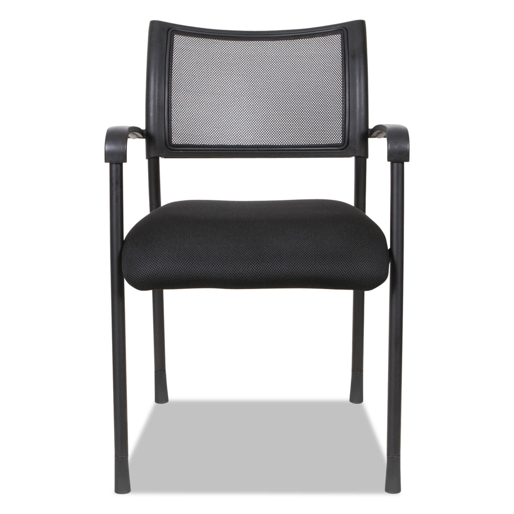 Alera Eikon Series Stacking Mesh Guest Chair, 20.86" x 24.01" x 33.07", Black Seat, Black Back, Black Base, 2/Carton - 