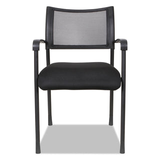 Alera Eikon Series Stacking Mesh Guest Chair, 20.86" x 24.01" x 33.07", Black Seat, Black Back, Black Base, 2/Carton - 