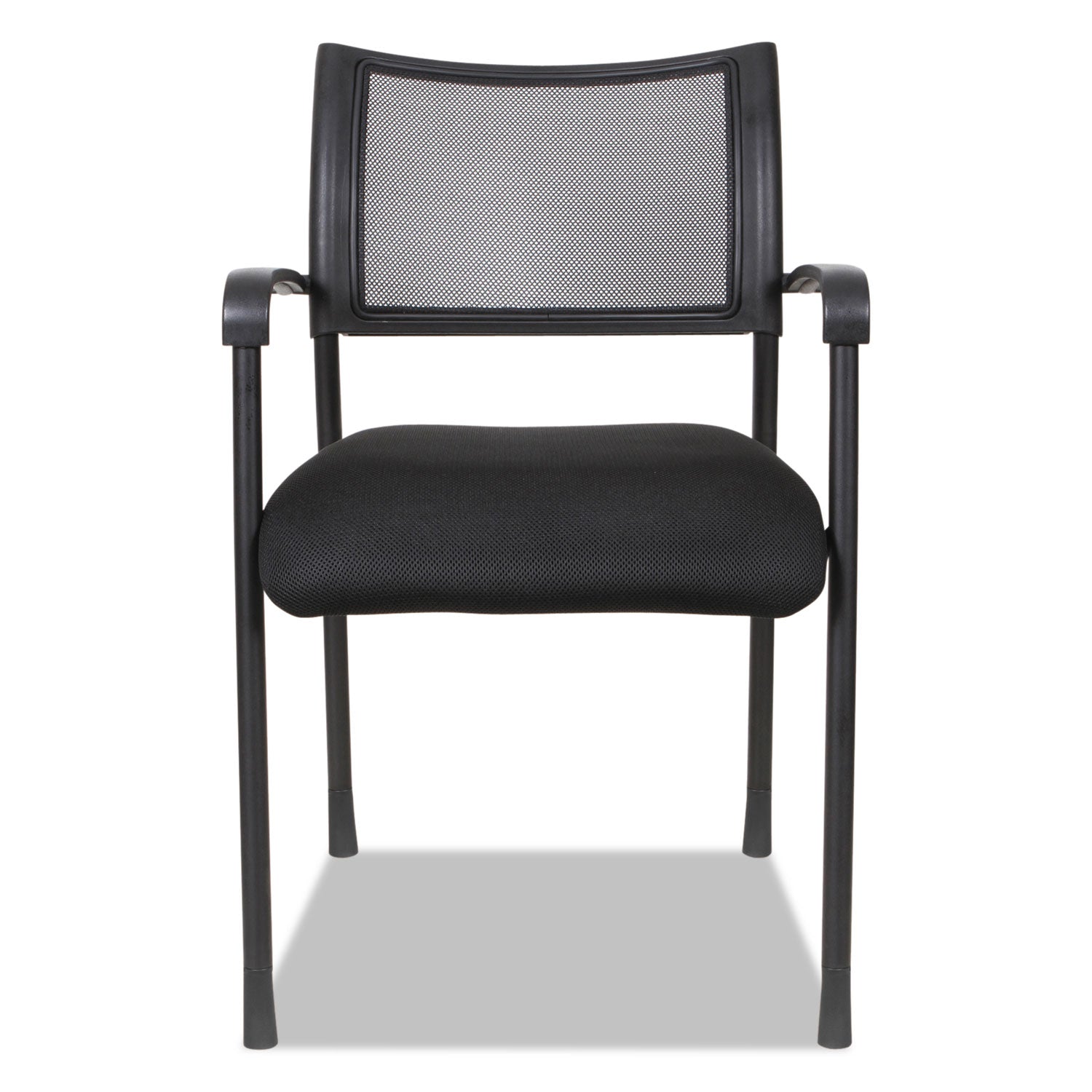 Alera Eikon Series Stacking Mesh Guest Chair, 20.86" x 24.01" x 33.07", Black Seat, Black Back, Black Base, 2/Carton - 