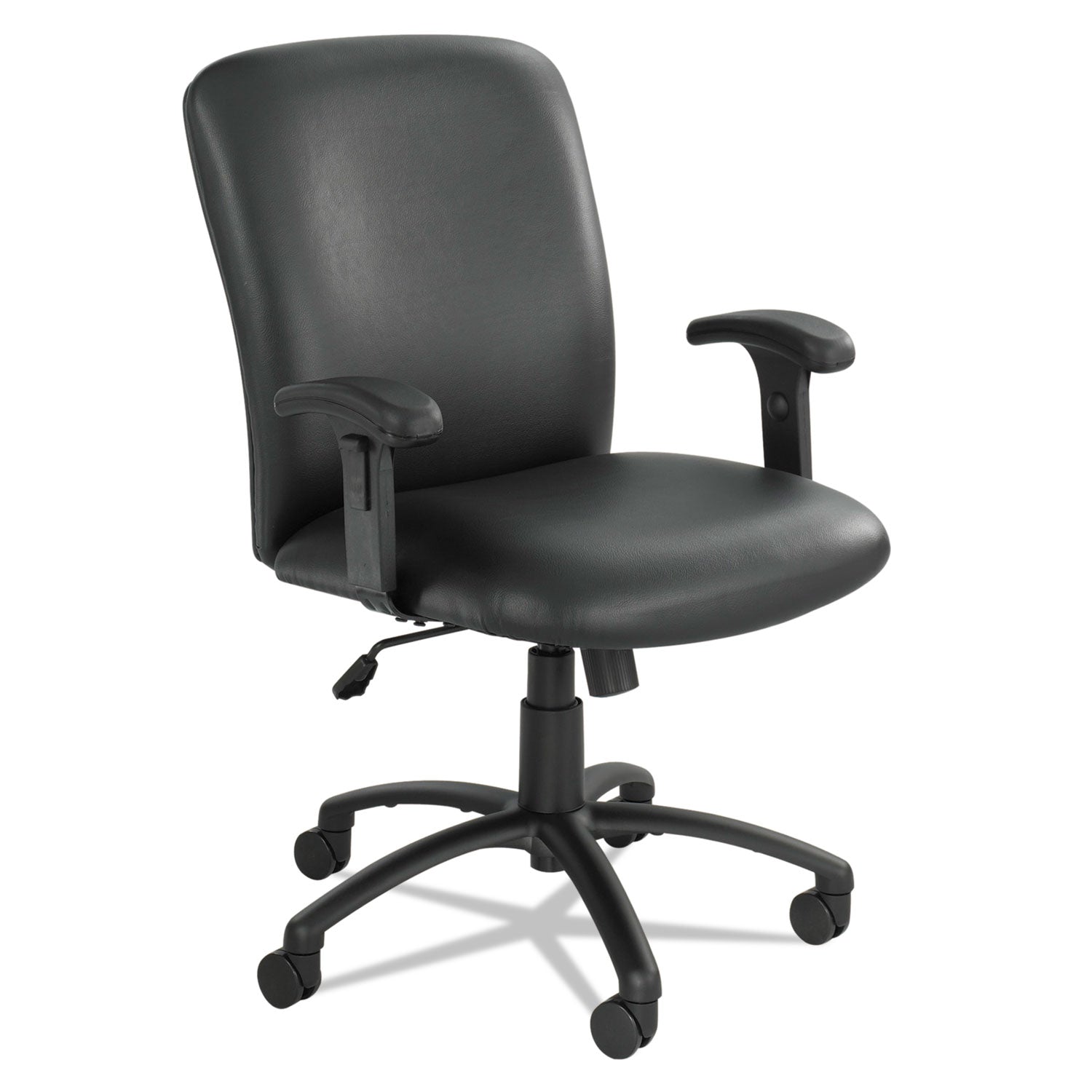 Safco Uber Big and Tall High Back Executive Chair - Black Vinyl, Foam Seat - Black Frame - 5-star Base - 1 Each