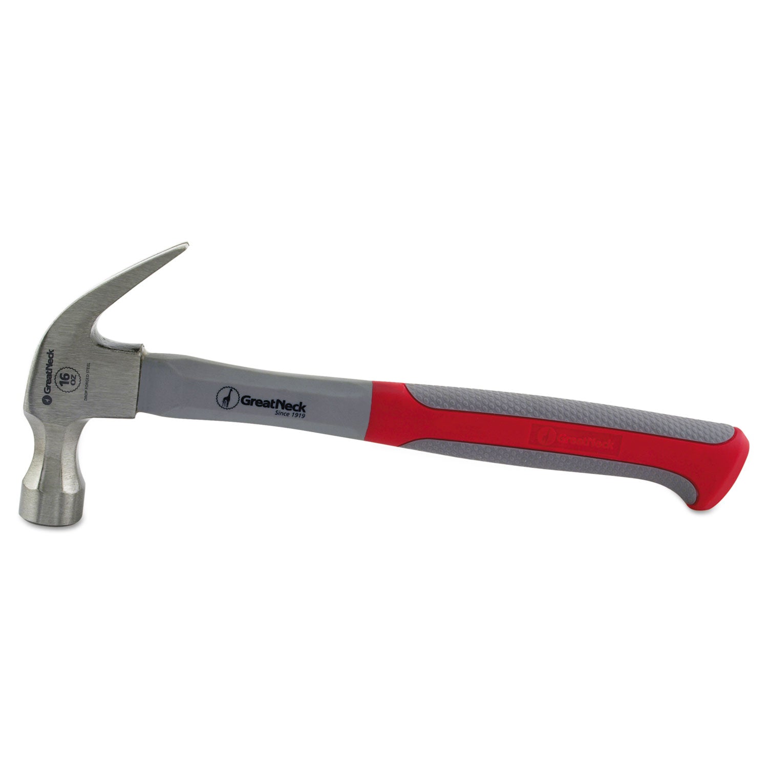 16 oz Claw Hammer with High-Visibility Orange Fiberglass Handle - 