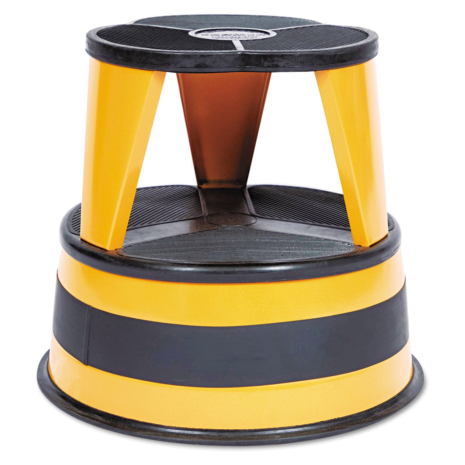 Kik-Step Steel Step Stool, 2-Step, 350 lb Capacity, 16" Diameter x 14.25"h, Orange - 