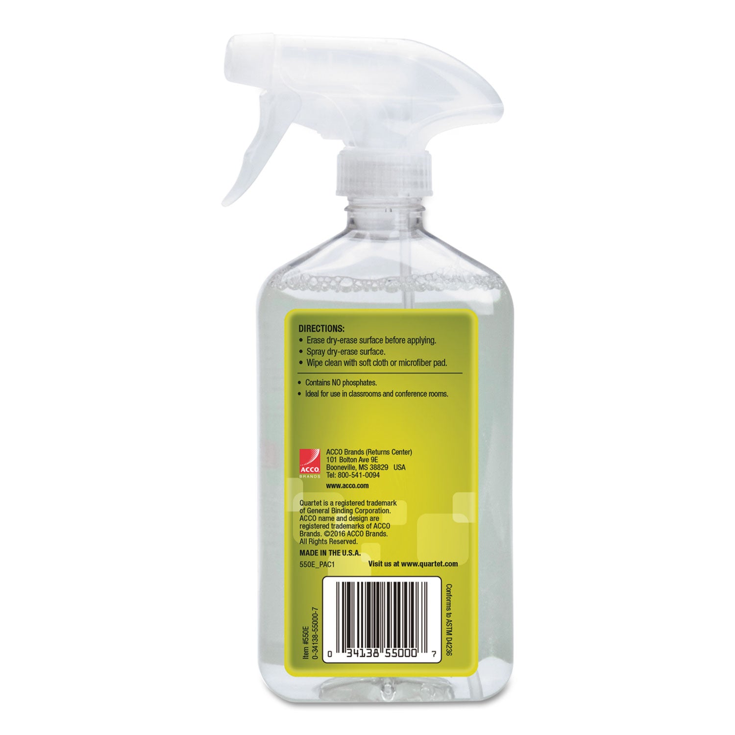 Whiteboard Spray Cleaner for Dry Erase Boards, 17 oz Spray Bottle - 
