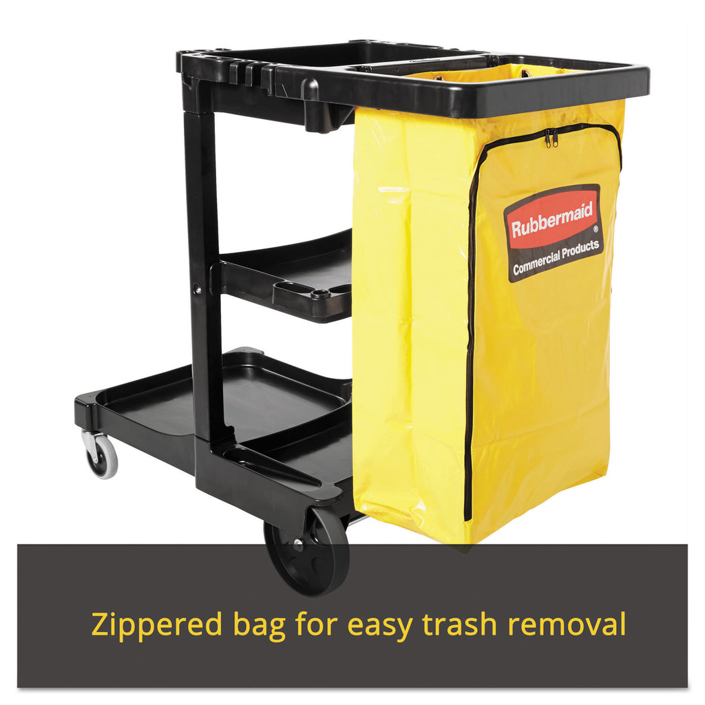 Rubbermaid Janitor Cart With Zipper Yellow Vinyl Bag, Sold as 1 Each