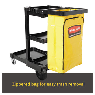 Rubbermaid Janitor Cart With Zipper Yellow Vinyl Bag, Sold as 1 Each