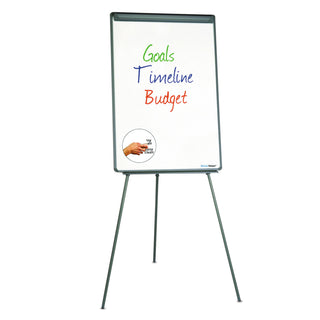 Basic Tripod Melamine Presentation Easel, 22.5 x 42, White/Black - 