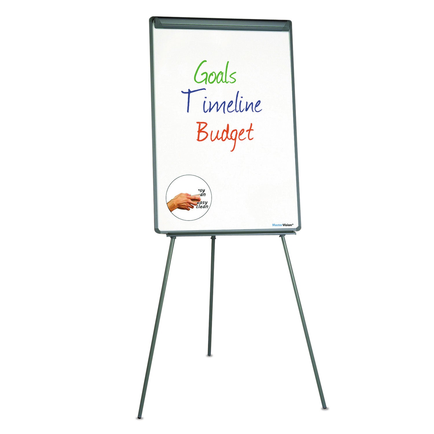 Basic Tripod Melamine Presentation Easel, 22.5 x 42, White/Black - 