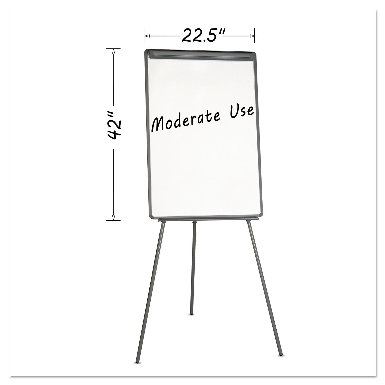 Basic Tripod Melamine Presentation Easel, 22.5 x 42, White/Black - 