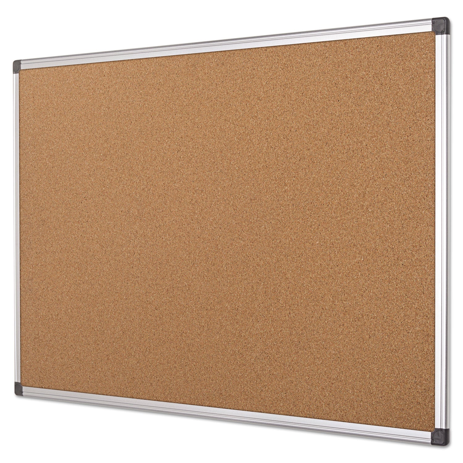 Value Cork Bulletin Board with Aluminum Frame, 24 x 36, Tan Surface, Silver Aluminum Frame - 