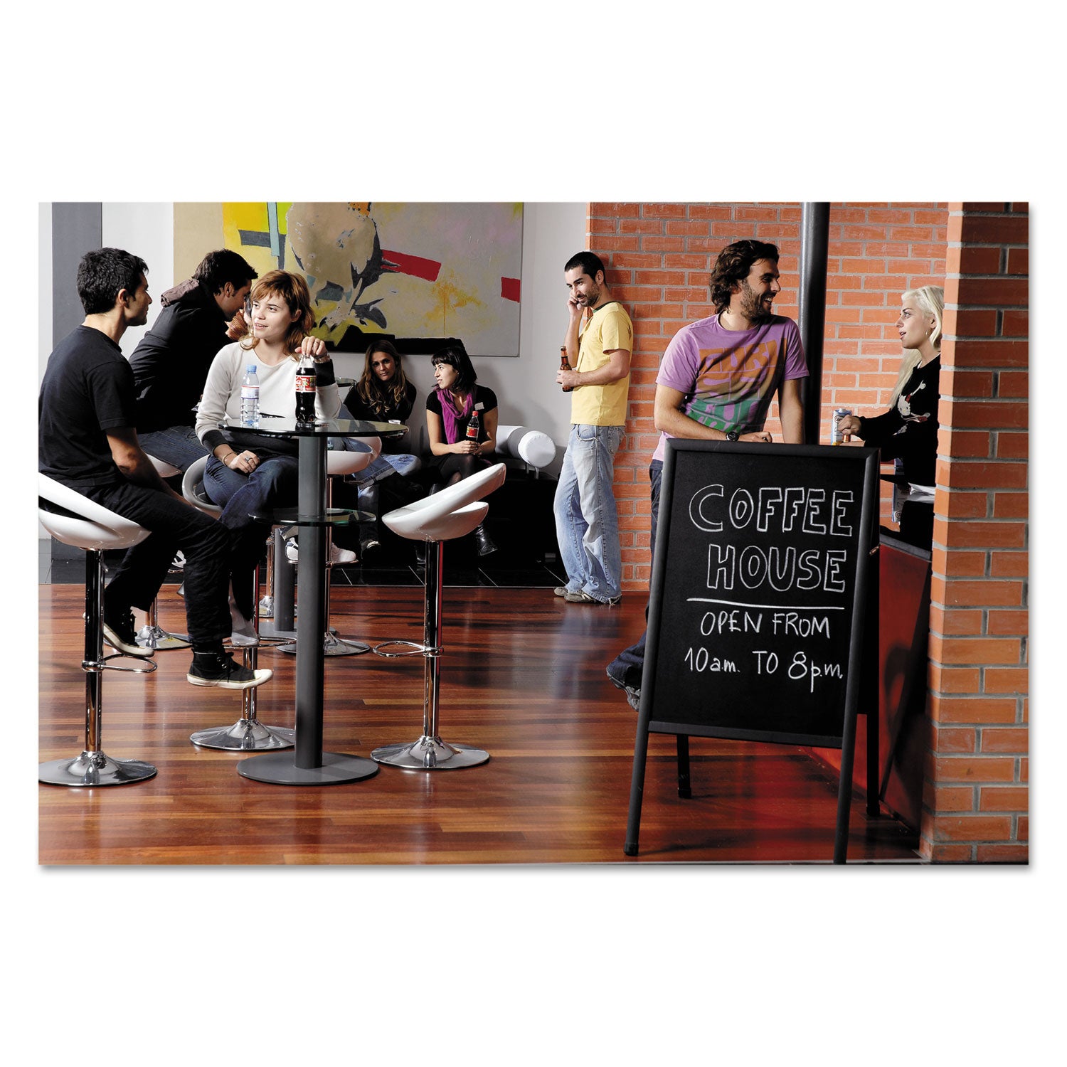 Wet Erase Board, Double Sided, 23 x 33, 42" Tall, Black Surface, Silver Aluminum Frame - 