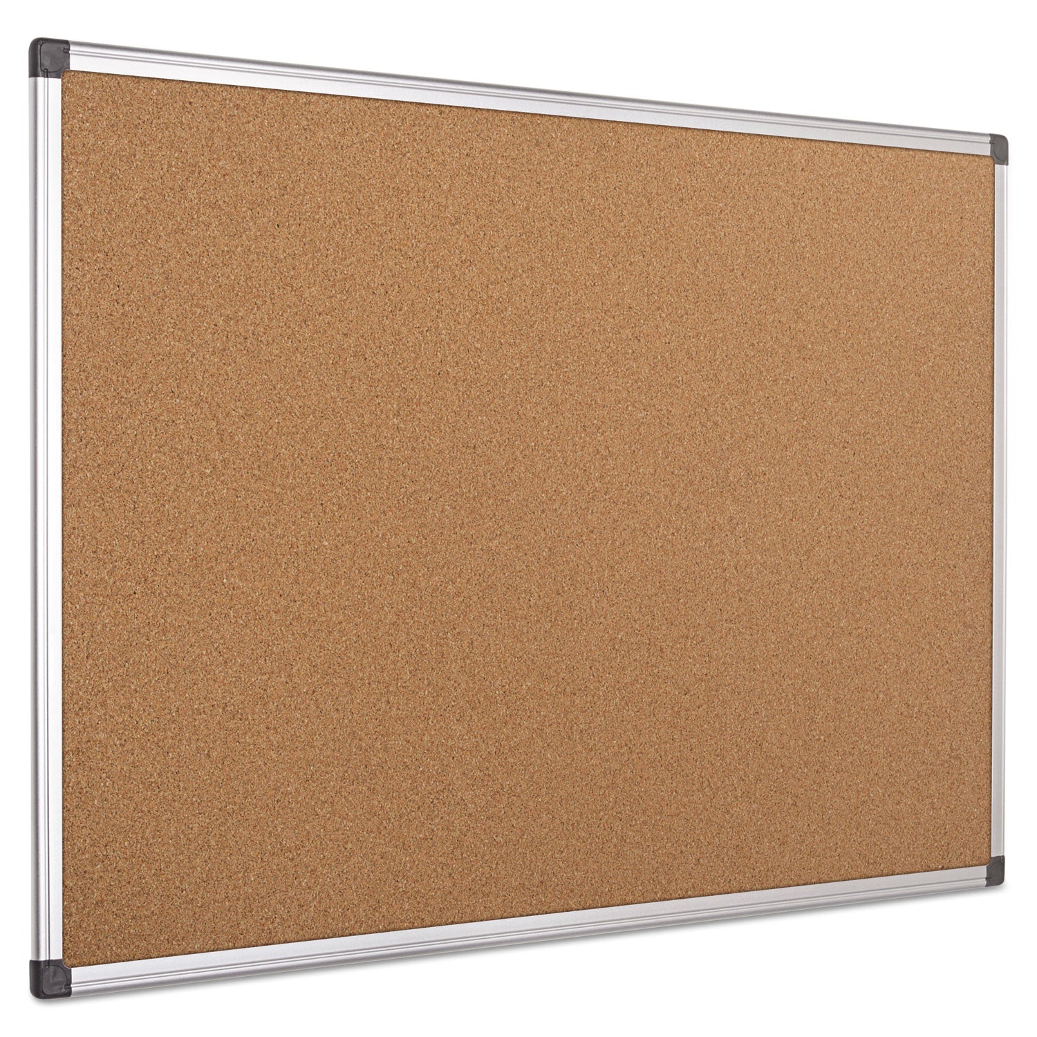 Value Cork Bulletin Board with Aluminum Frame, 24 x 36, Tan Surface, Silver Aluminum Frame - 