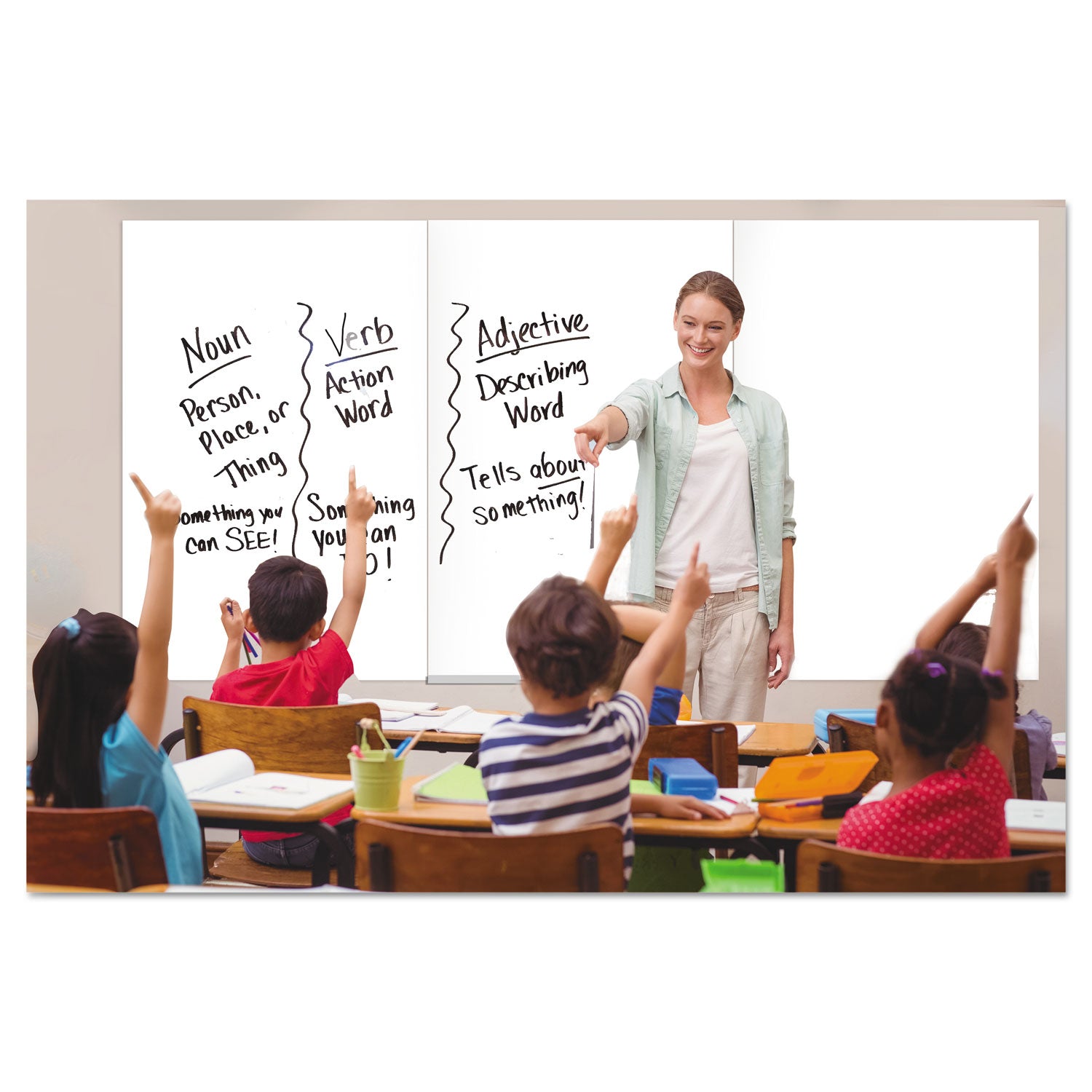 Magnetic Dry Erase Tile Board, 38.5 x 58, White Surface - 