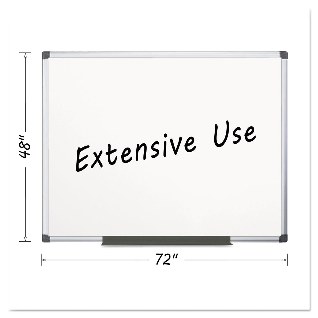 Porcelain Value Dry Erase Board, 48 x 72, White Surface, Silver Aluminum Frame - 