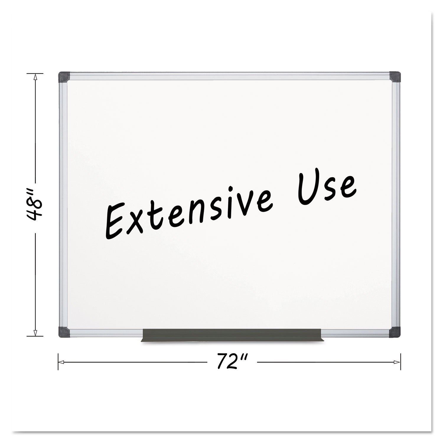 Porcelain Value Dry Erase Board, 48 x 72, White Surface, Silver Aluminum Frame - 