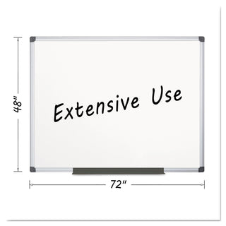 Porcelain Value Dry Erase Board, 48 x 72, White Surface, Silver Aluminum Frame - 