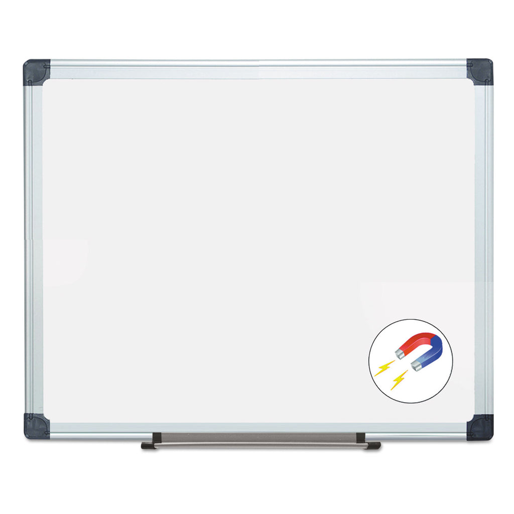 Porcelain Value Dry Erase Board, 24 x 36, White Surface, Silver Aluminum Frame - 