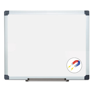 Porcelain Value Dry Erase Board, 24 x 36, White Surface, Silver Aluminum Frame - 