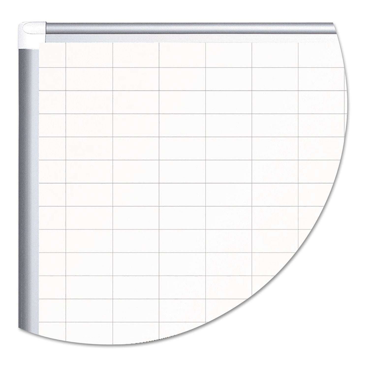 Gridded Magnetic Porcelain Dry Erase Planning Board, 1 x 2 Grid, 72 x 48, White Surface, Silver Aluminum Frame - 