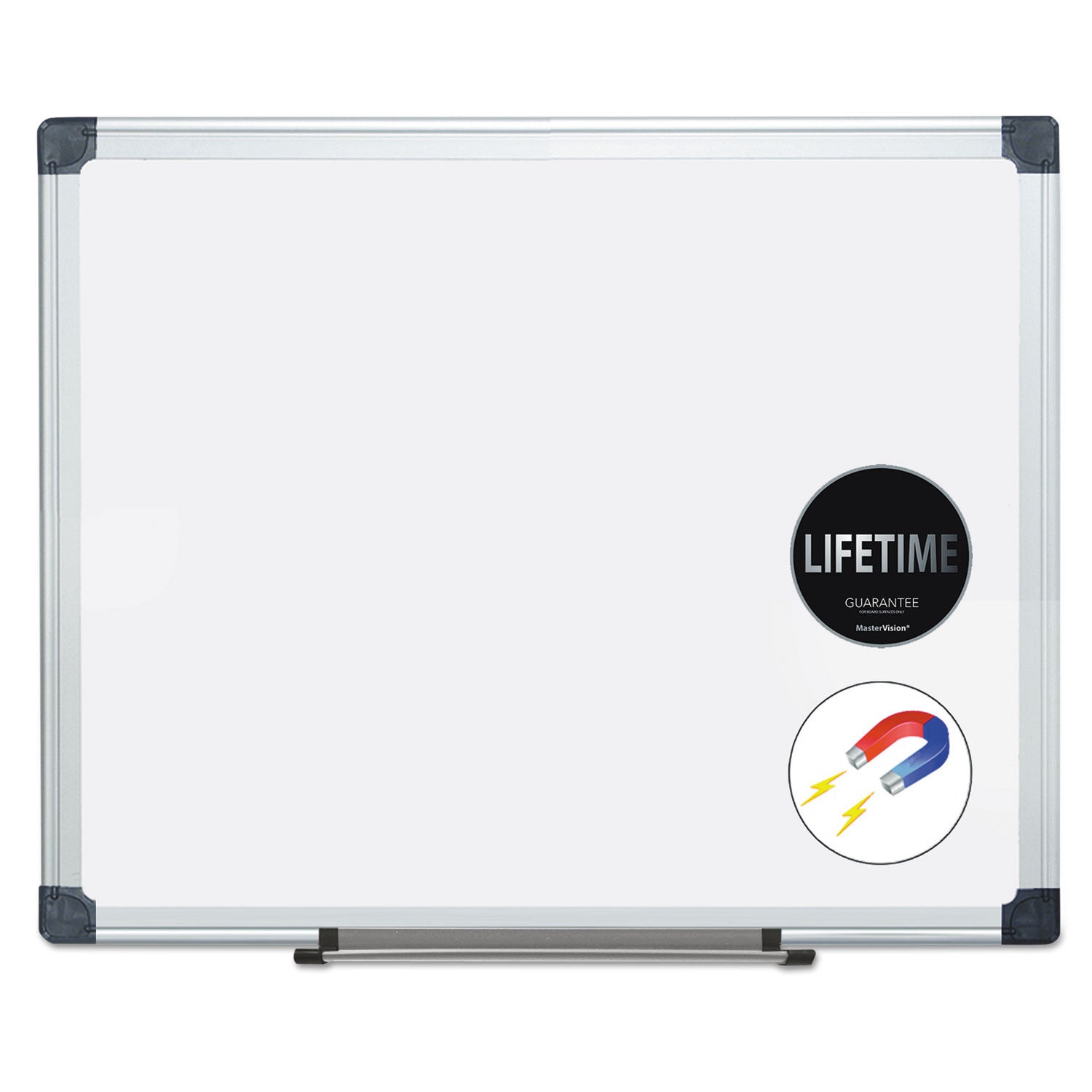 Porcelain Value Dry Erase Board, 24 x 36, White Surface, Silver Aluminum Frame - 