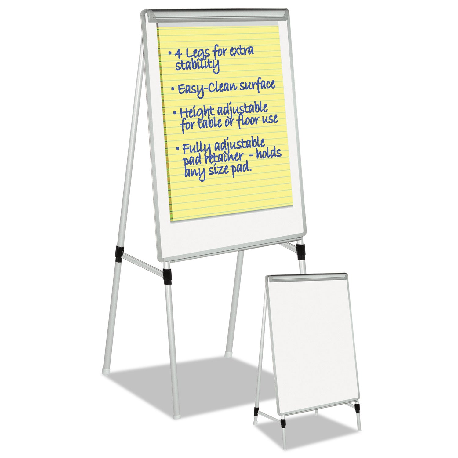 silver-easy-clean-dry-erase-quad-pod-presentation-easel-45-to-79-high-silver_bvcea2300335mv - 5