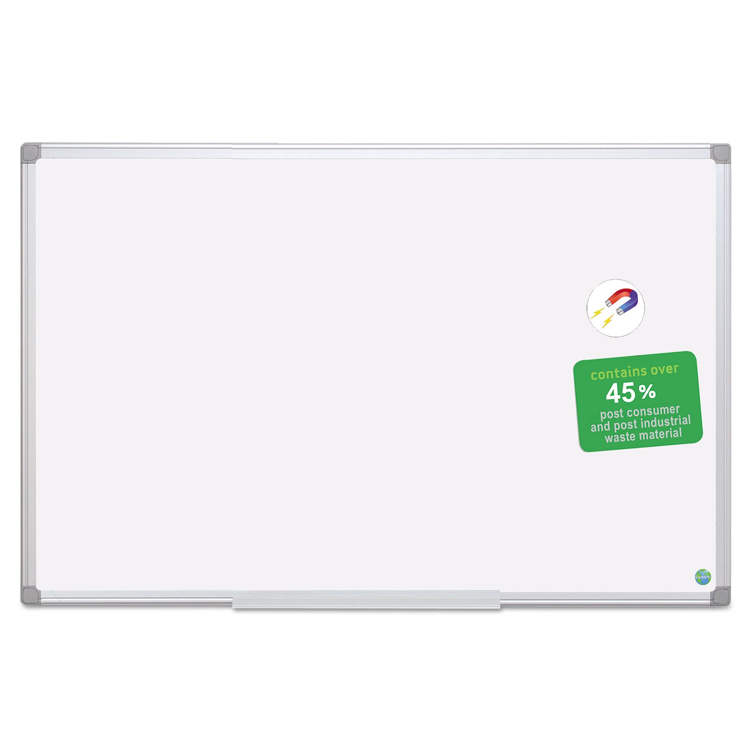 Earth Gold Ultra Magnetic Dry Erase Boards, 48 x 72, White Surface, Silver Aluminum Frame - 