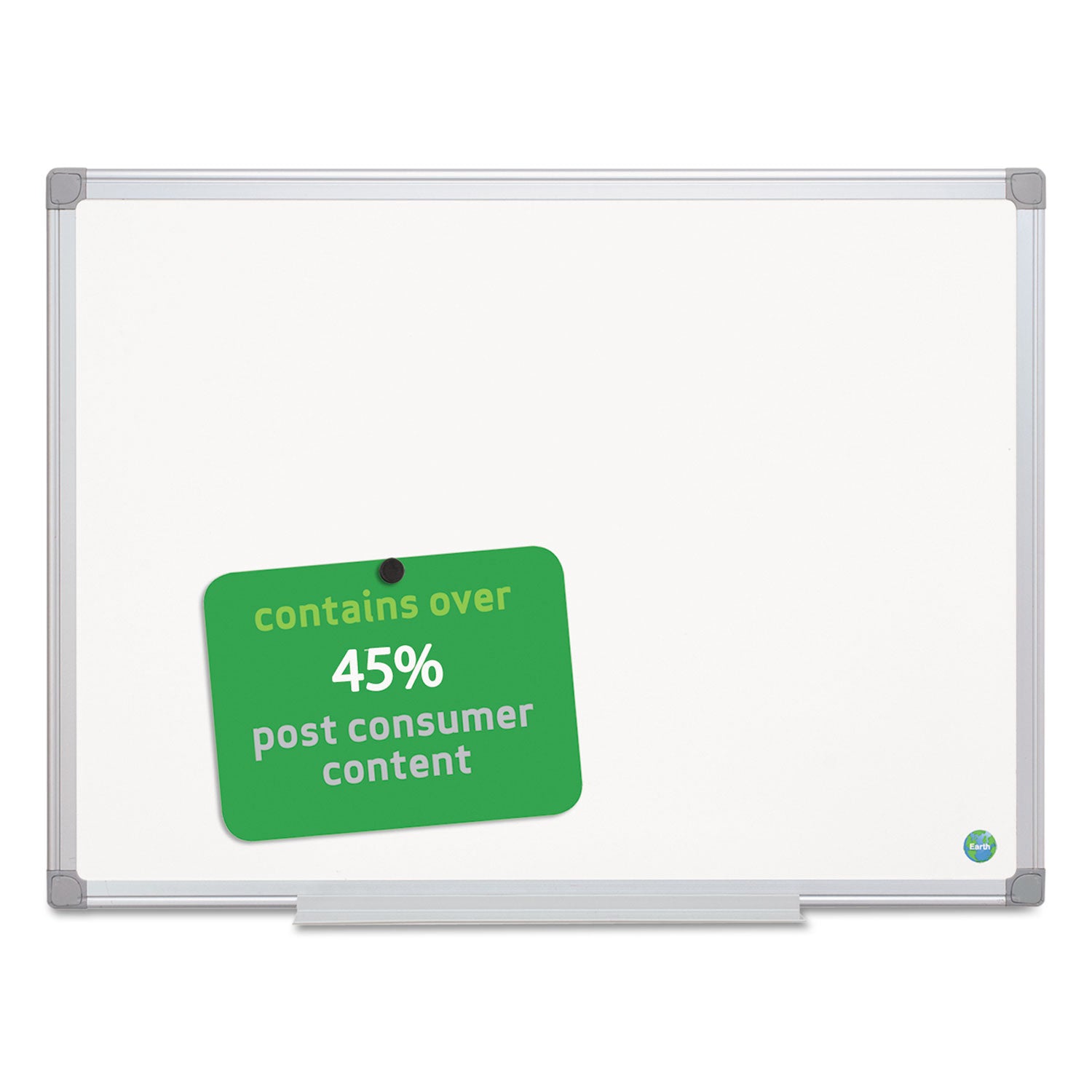 Earth Gold Ultra Magnetic Dry Erase Boards, 36 x 48, White Surface, Silver Aluminum Frame - 
