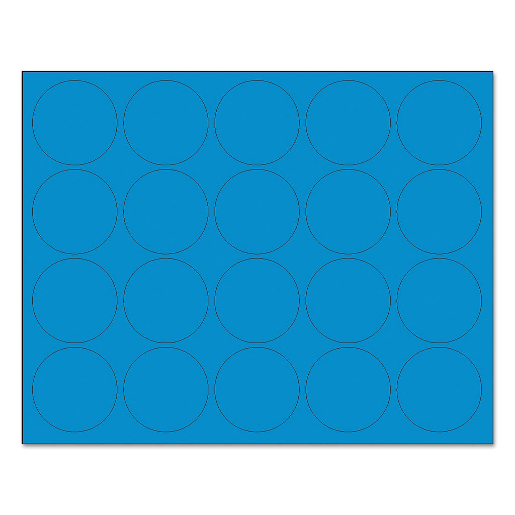 Interchangeable Magnetic Board Accessories, Circles, 0.75" Diameter, Blue, 20/Pack - 