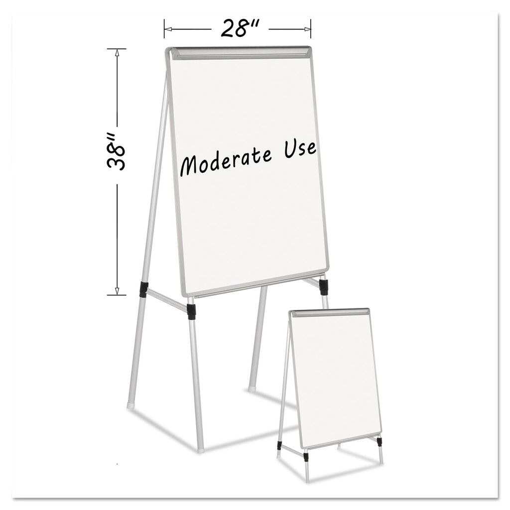 silver-easy-clean-dry-erase-quad-pod-presentation-easel-45-to-79-high-silver_bvcea2300335mv - 1
