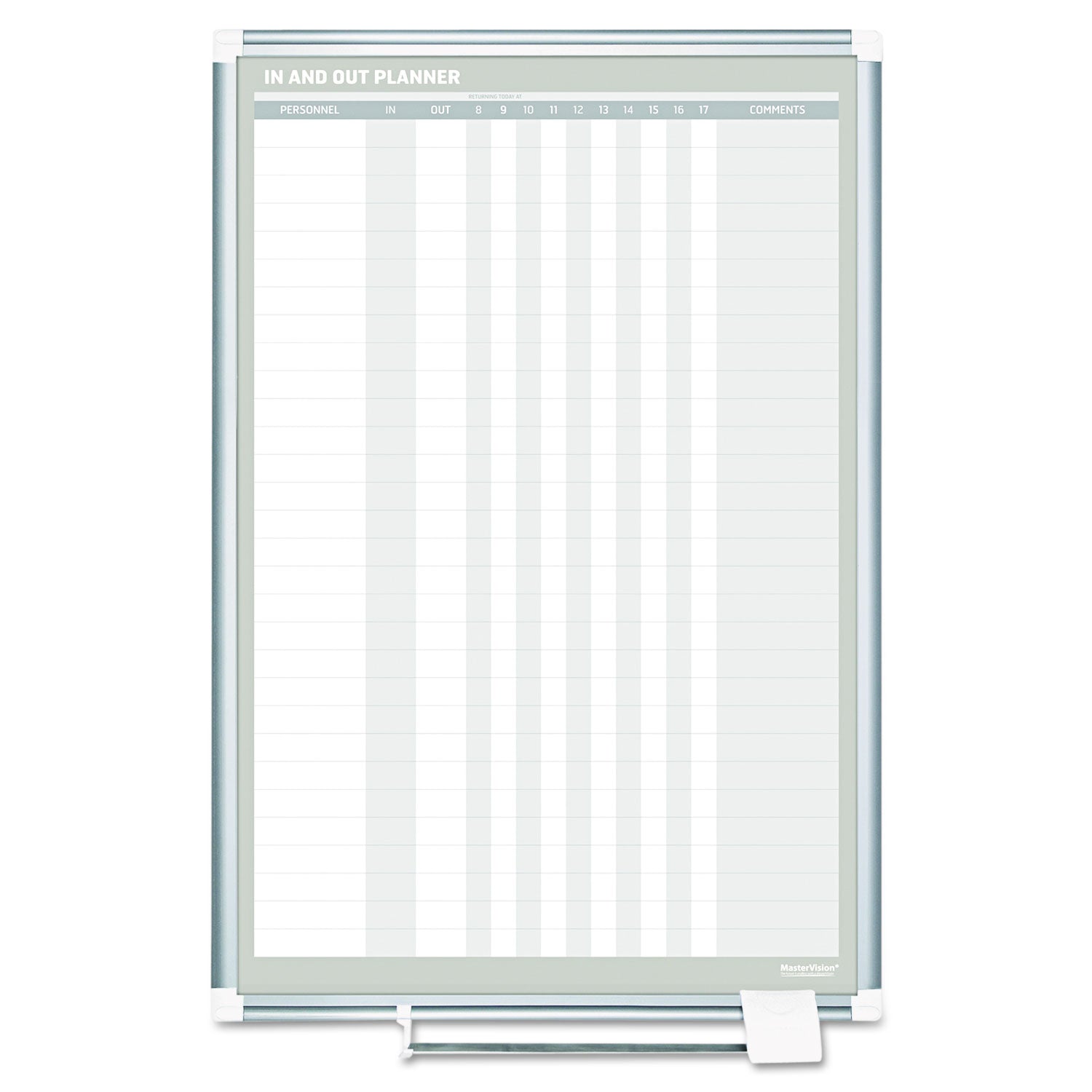 In-Out Magnetic Dry Erase Board, 24 x 36, White Surface, Silver Aluminum Frame - 