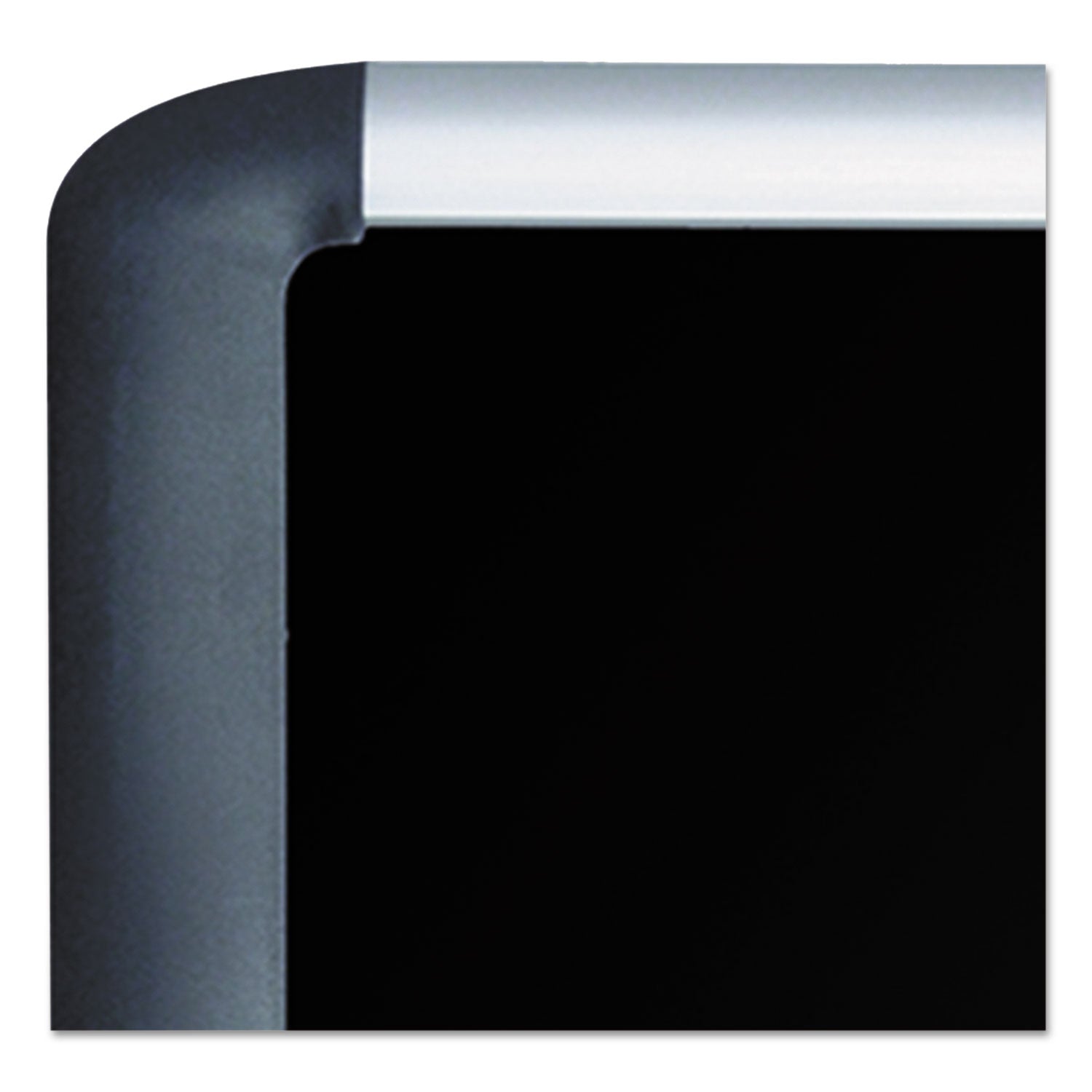 Soft-touch Bulletin Board, 36 x 24, Black Fabric Surface, Aluminum/Black Aluminum Frame - 