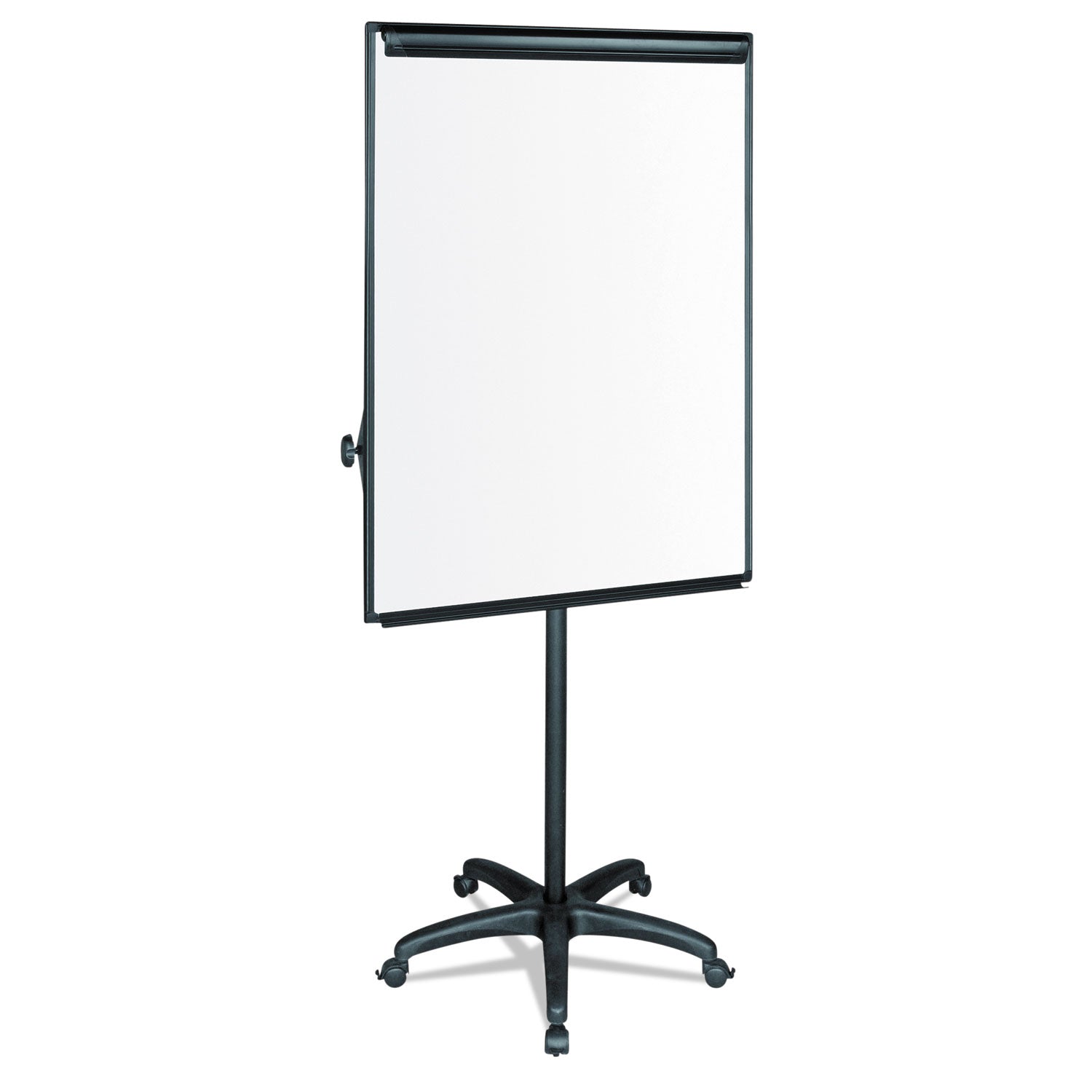 Silver Easy Clean Dry Erase Mobile Presentation Easel, 44" to 75.25" High - 