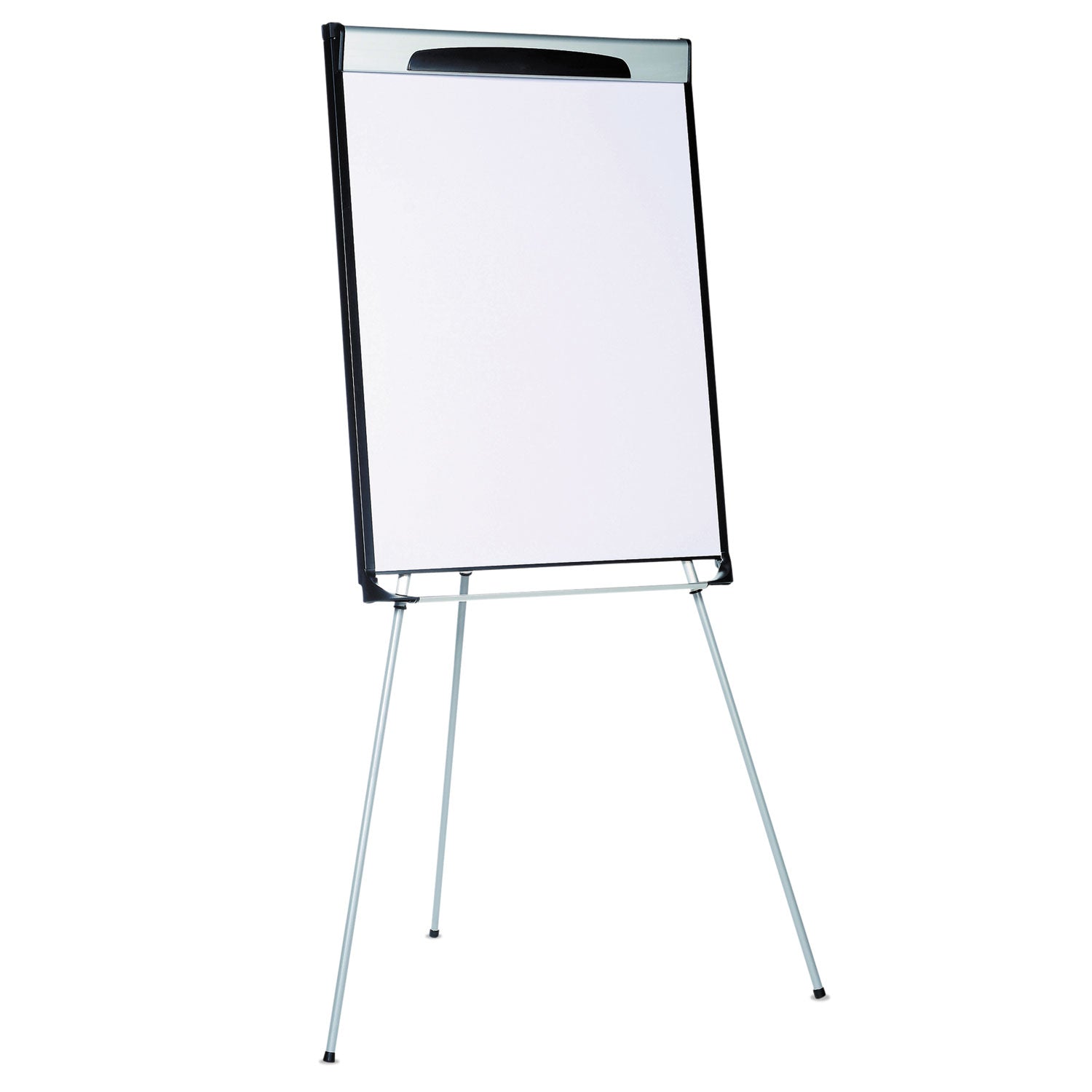 Tripod Extension Bar Magnetic Dry-Erase Easel, 39" to 72" High, Black/Silver