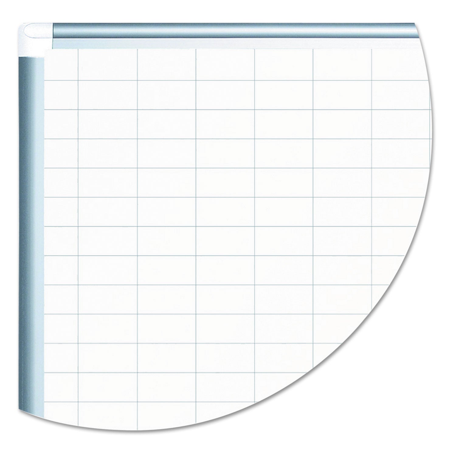 Gridded Magnetic Steel Dry Erase Planning Board with Accessories, 1 x 2 Grid, 36 x 24, White Surface, Silver Aluminum Frame - 