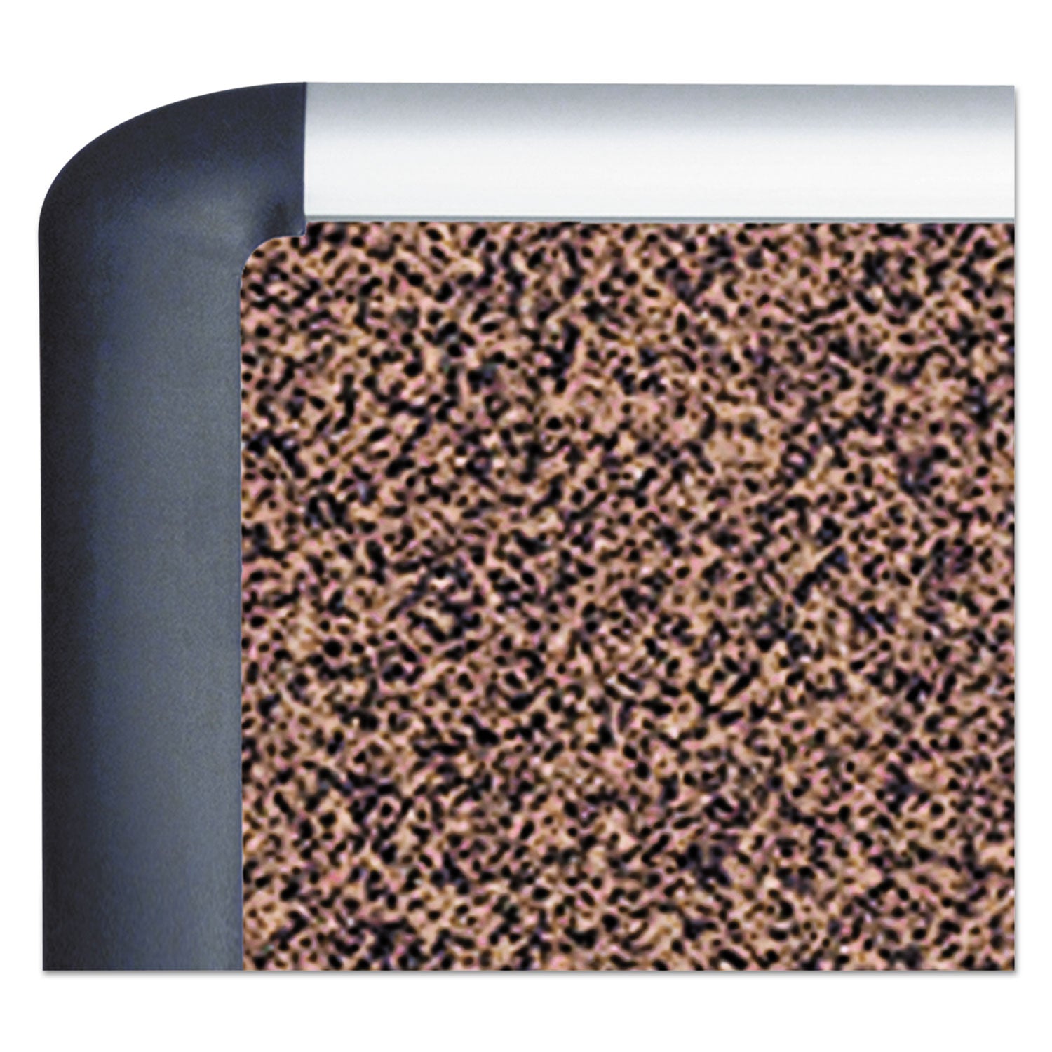 Tech Cork Board, 72 x 48, Tan Surface, Silver/Black Aluminum Frame