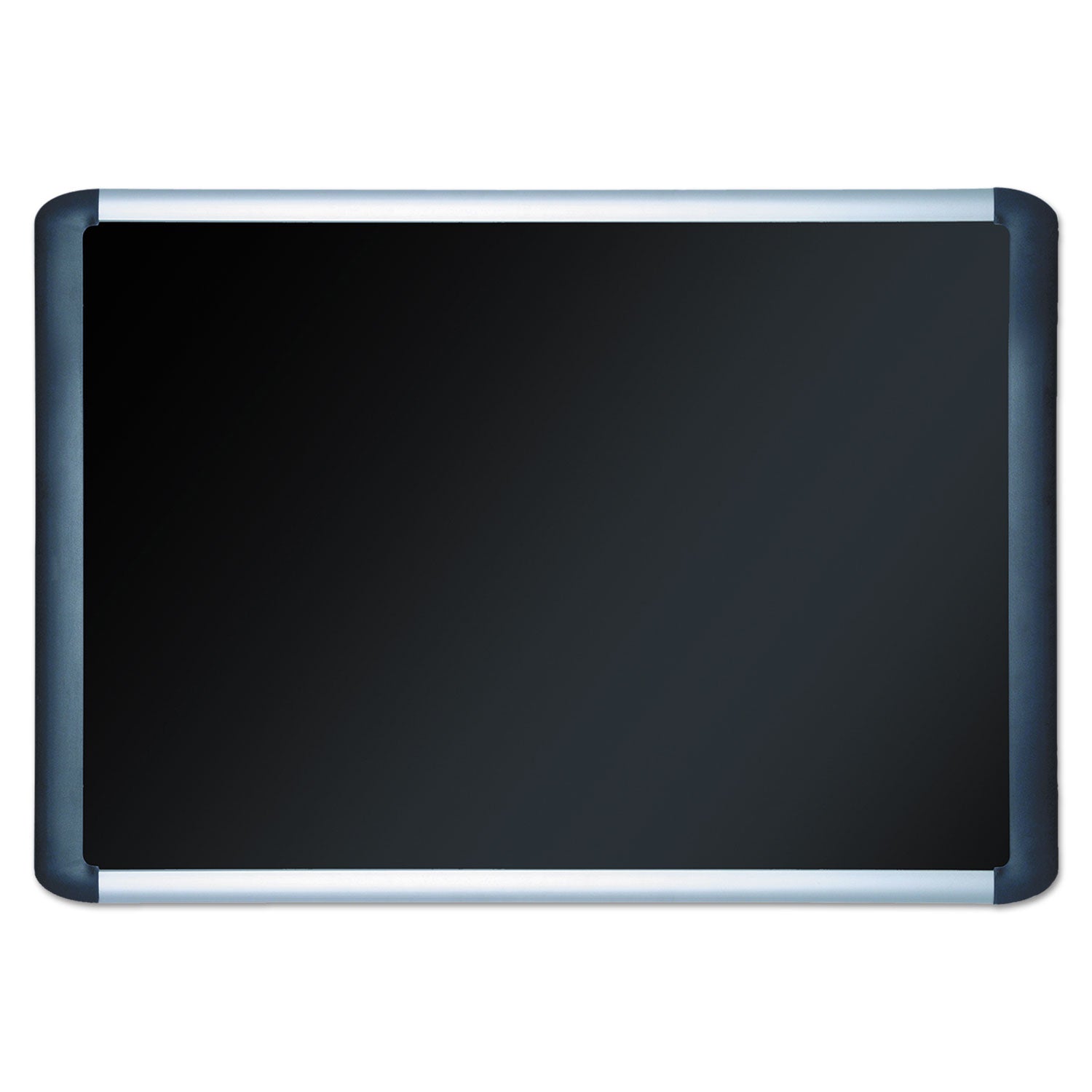 Soft-touch Bulletin Board, 48 x 36, Black Fabric Surface, Aluminum/Black Aluminum Frame - 