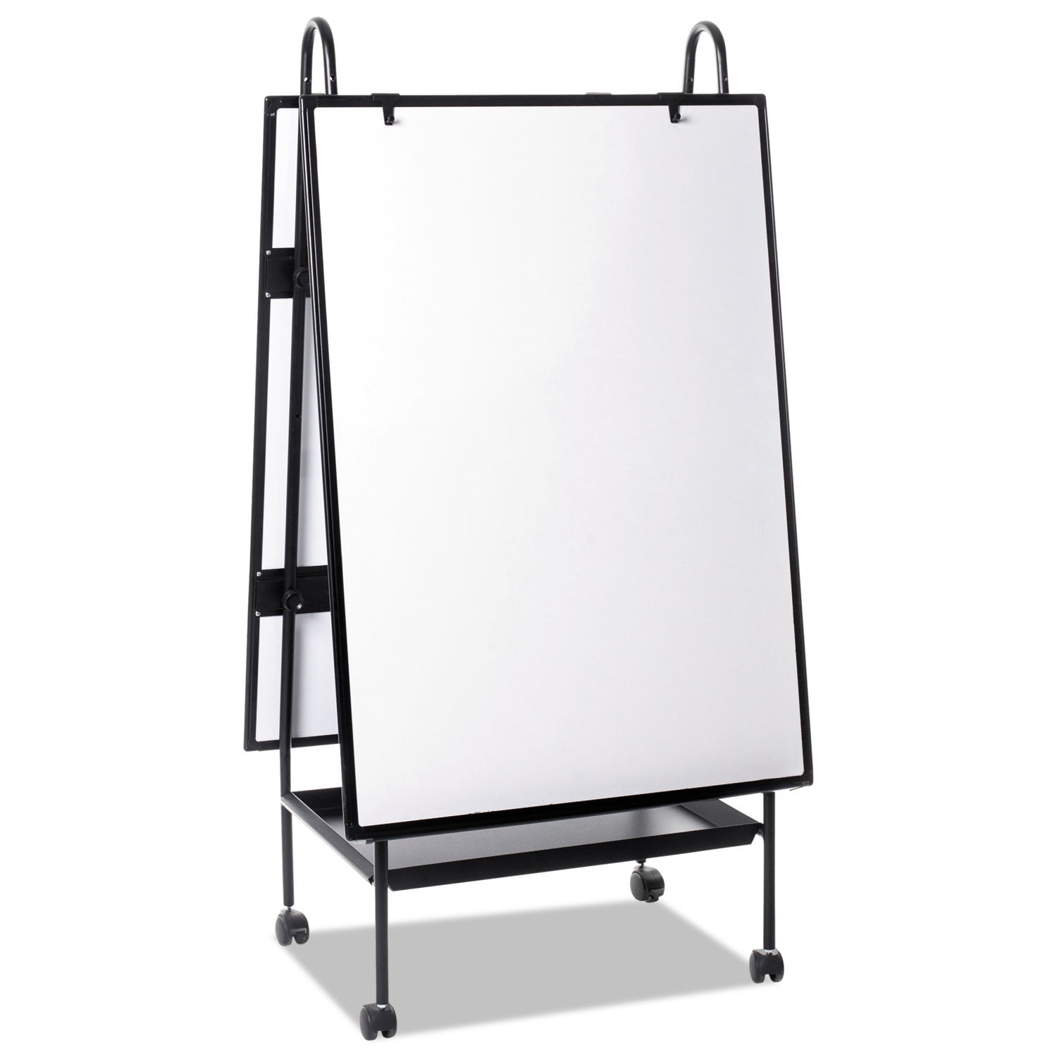 Creation Station Dry Erase Board, 29.5 x 74.88, White Surface, Black Metal Frame - 
