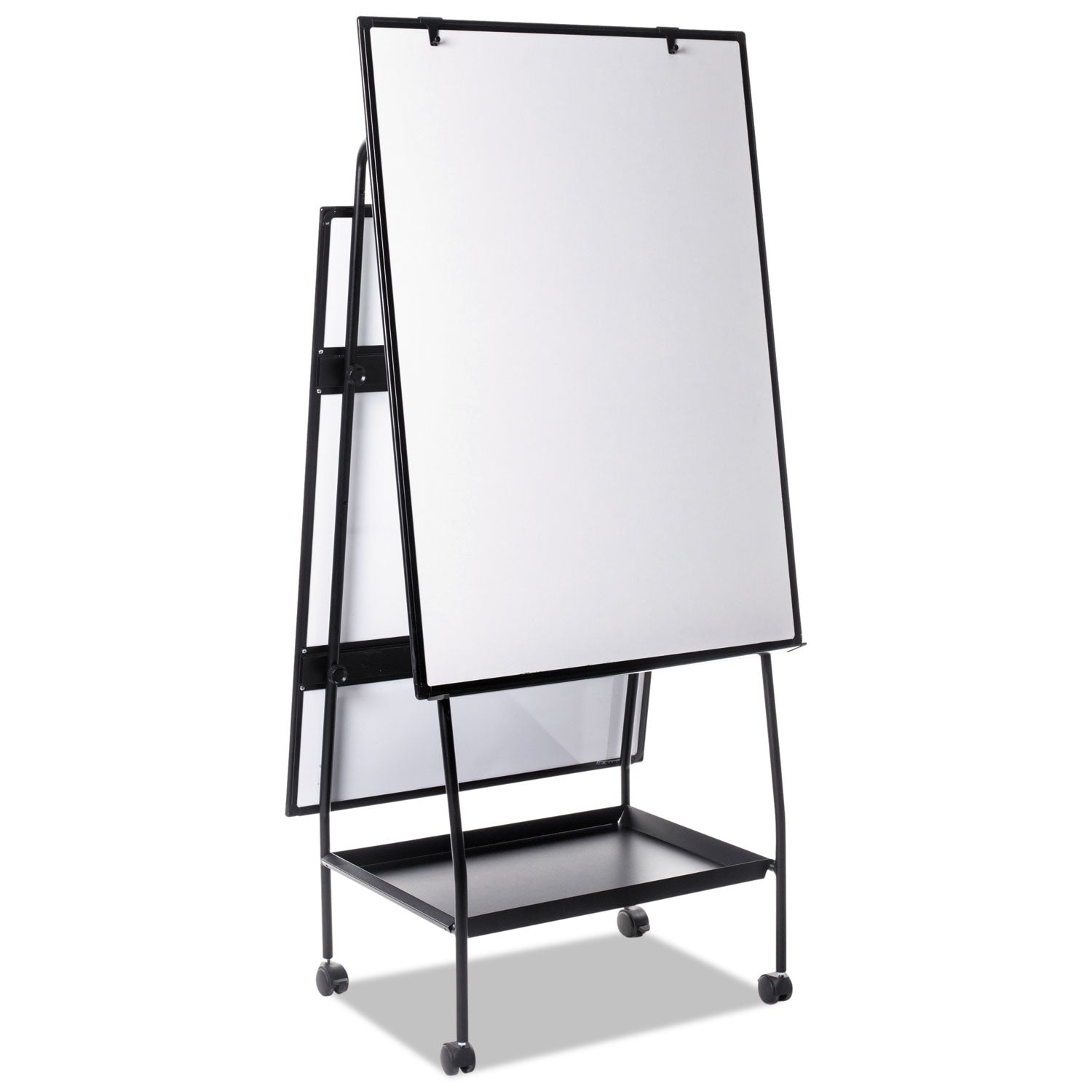 Creation Station Magnetic Dry Erase Board, 29.5 x 74.88, White Surface, Black Metal Frame - 