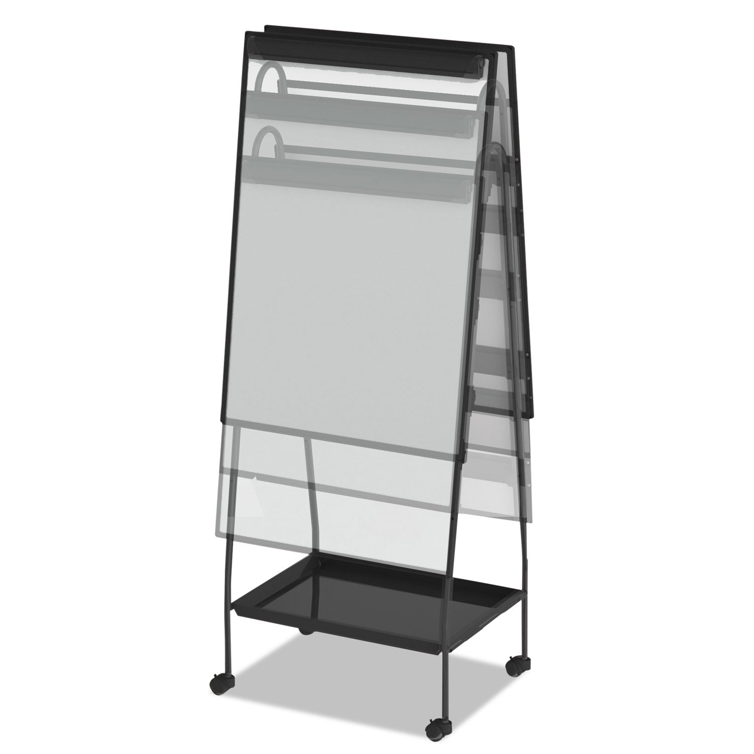 Creation Station Dry Erase Board, 29.5 x 74.88, White Surface, Black Metal Frame - 