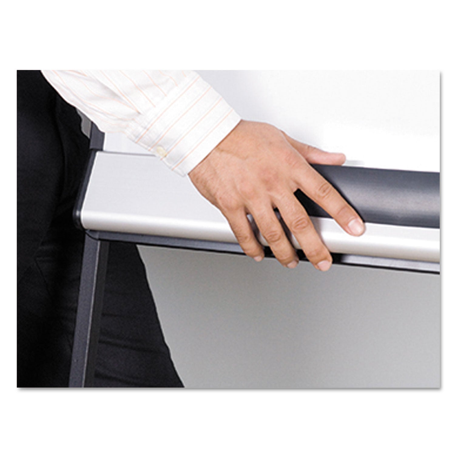 Tripod Extension Bar Magnetic Dry-Erase Easel, 69" to 78" High, Black/Silver