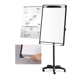 Platinum Mobile Easel, 29 x 41, White Surface, Black Plastic Frame