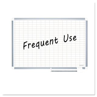 Gridded Magnetic Steel Dry Erase Planning Board, 1 x 2 Grid, 36 x 24, White Surface, Silver Aluminum Frame - 